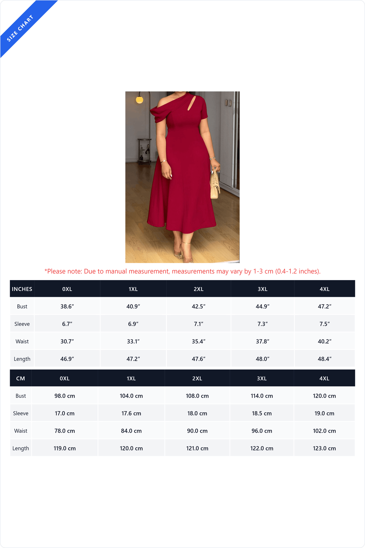 Plus Size Asymmetrical Cutout A-Line Midi Dress