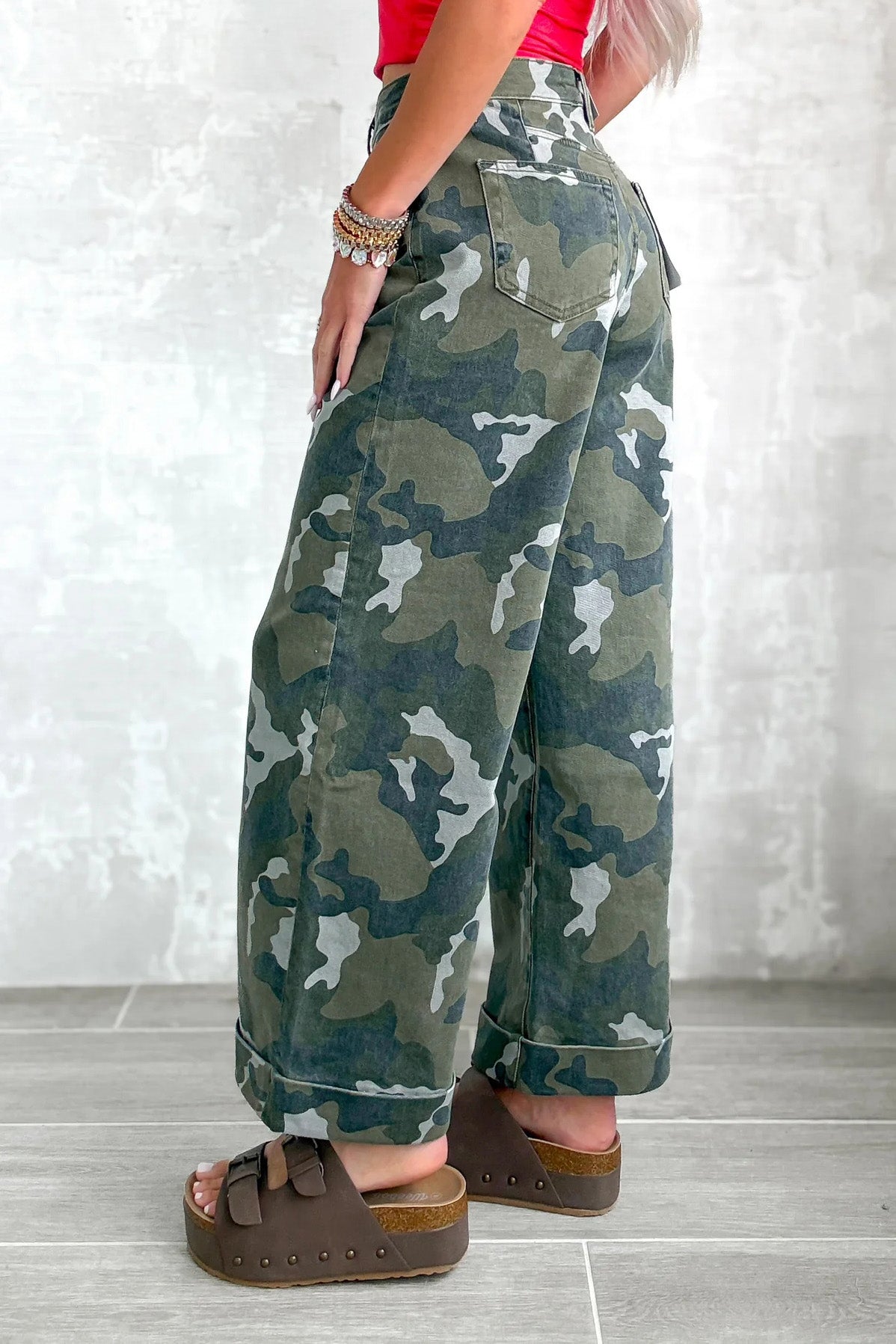 Baggy Wide Leg Camo Pants