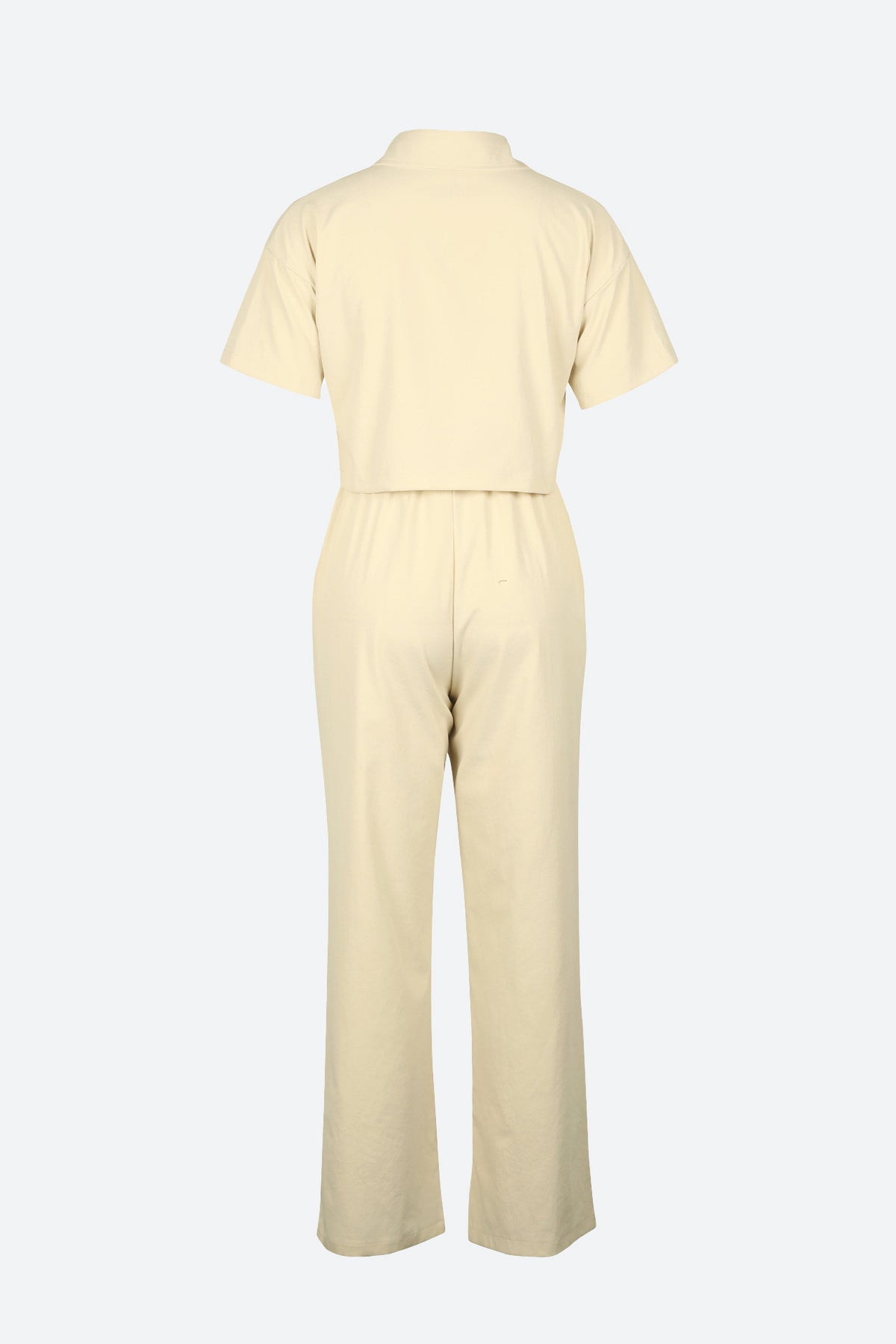 Short Sleeve Crop Top Wide Leg Pants Sets