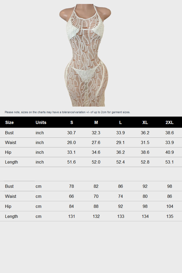 Fishnet Sleeveless Maxi Dress Set