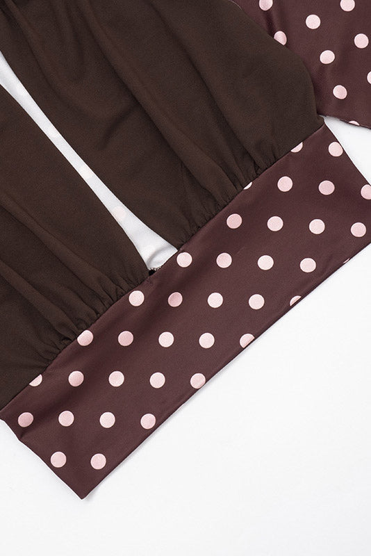 Polka Dot Cutout Top & Capri Pants Set