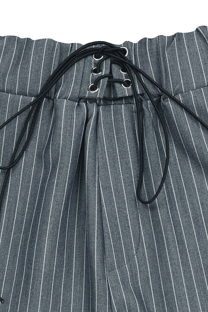 Striped Tie Front Shirt & Shorts Set