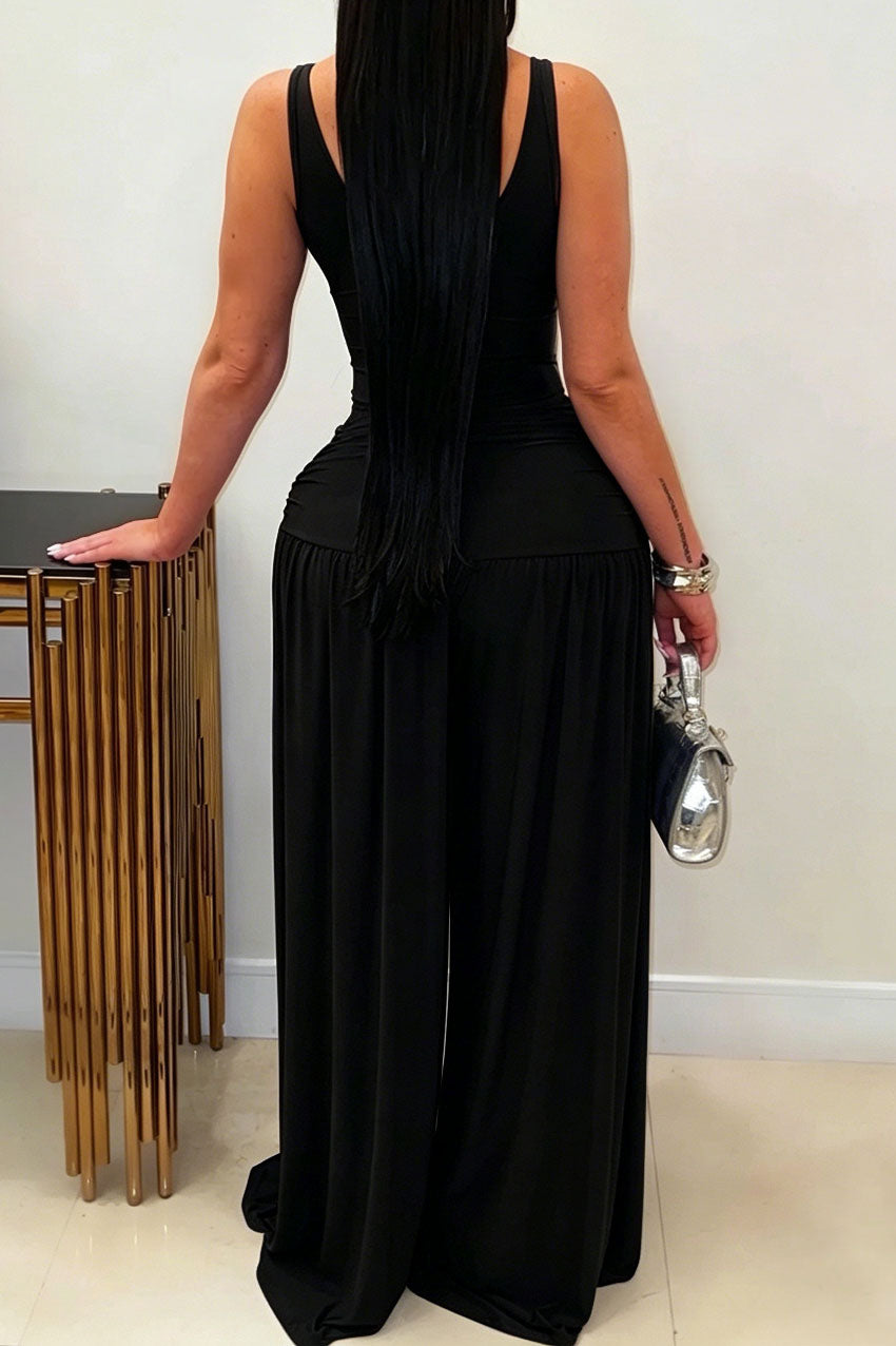 Embellished Cutout Wide Leg Jumpsuit