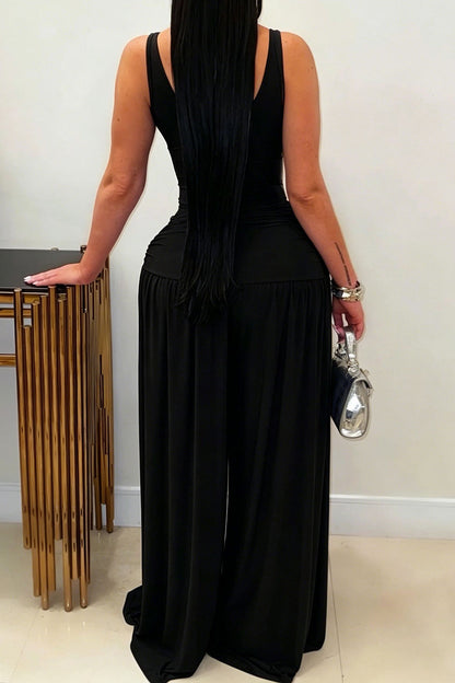 Embellished Cutout Wide Leg Jumpsuit