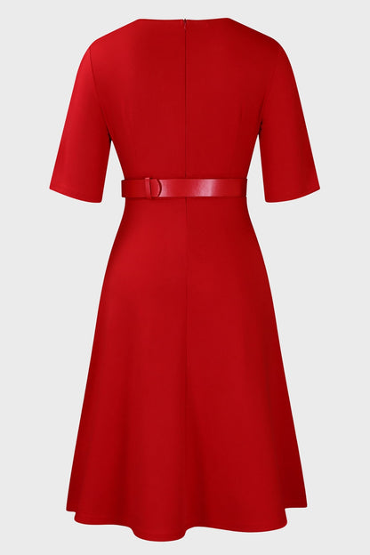 Solid Color Midi Dress