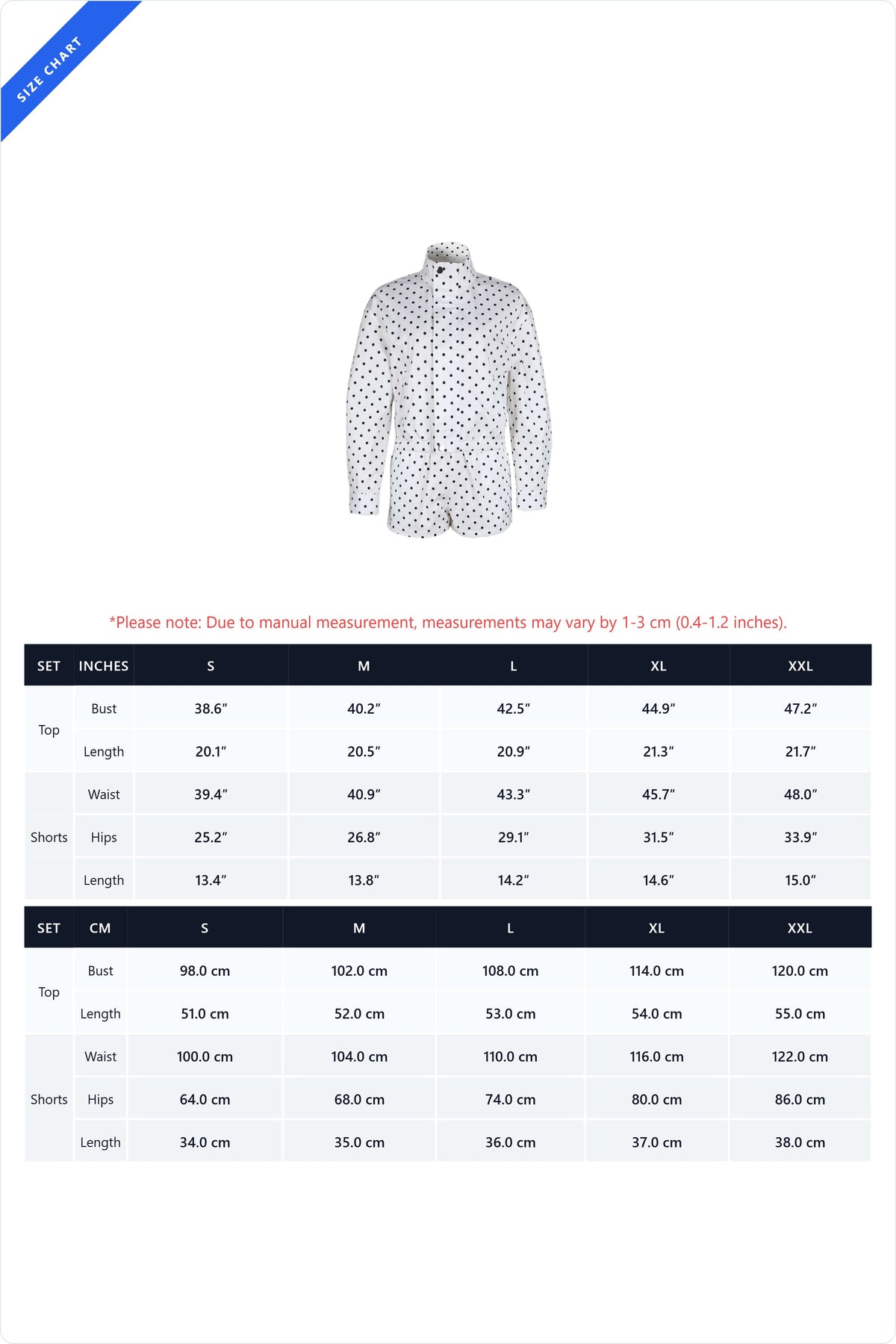 Polka Dot Zip-Up Jacket & Shorts Set
