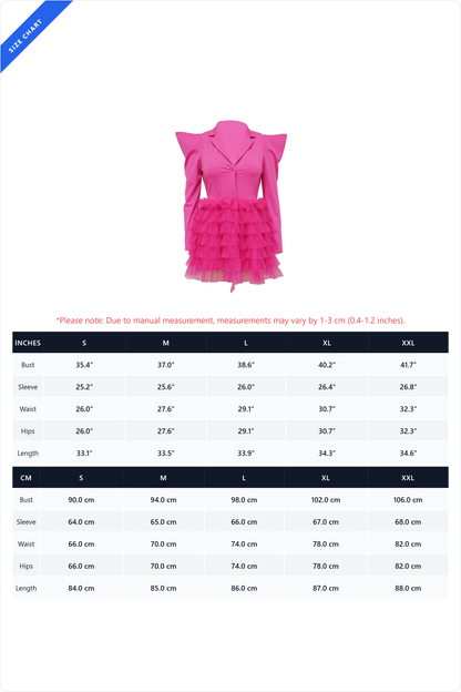 Statement Shoulder Tulle Blazer Dress