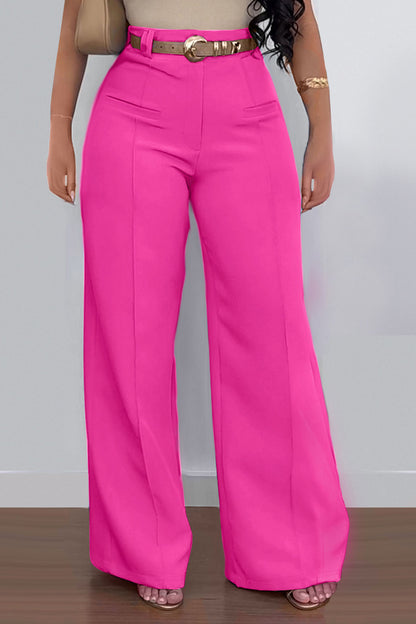 Casual Solid Color Loose Wide-Leg Pants