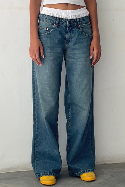 Vintage Low Rise Straight Leg Jeans