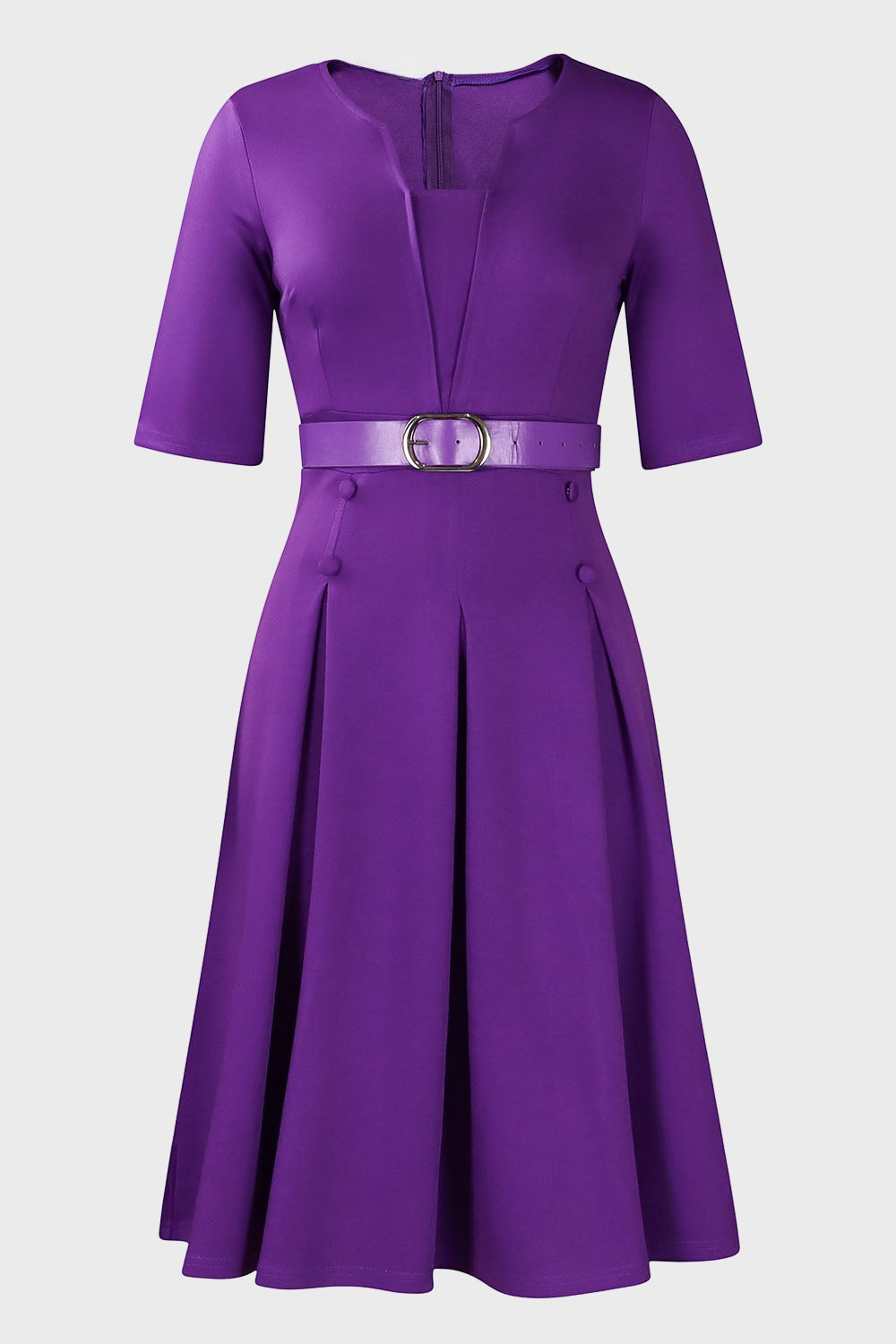 Solid Color Midi Dress