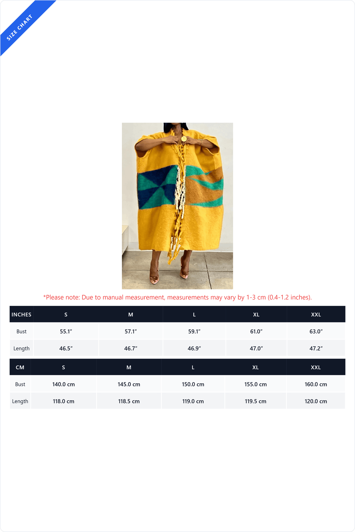 Abstract Fringed Oversized Kaftan