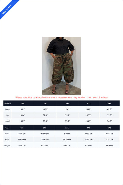 Plus Size Cropped Parachute Pants