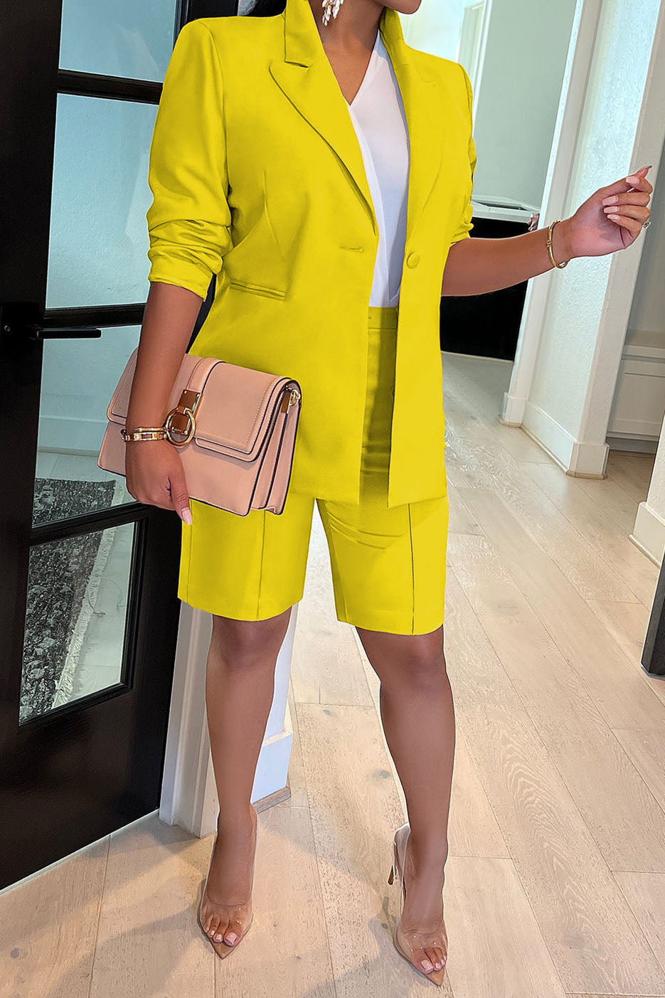 Casual Blazer and Shorts Set