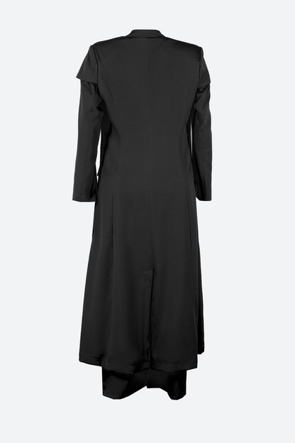 Solid Color Notch Lapel Long Suit Two-Piece Set
