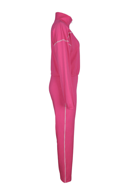 Contrast Stitch Zip-Up & Legging Set