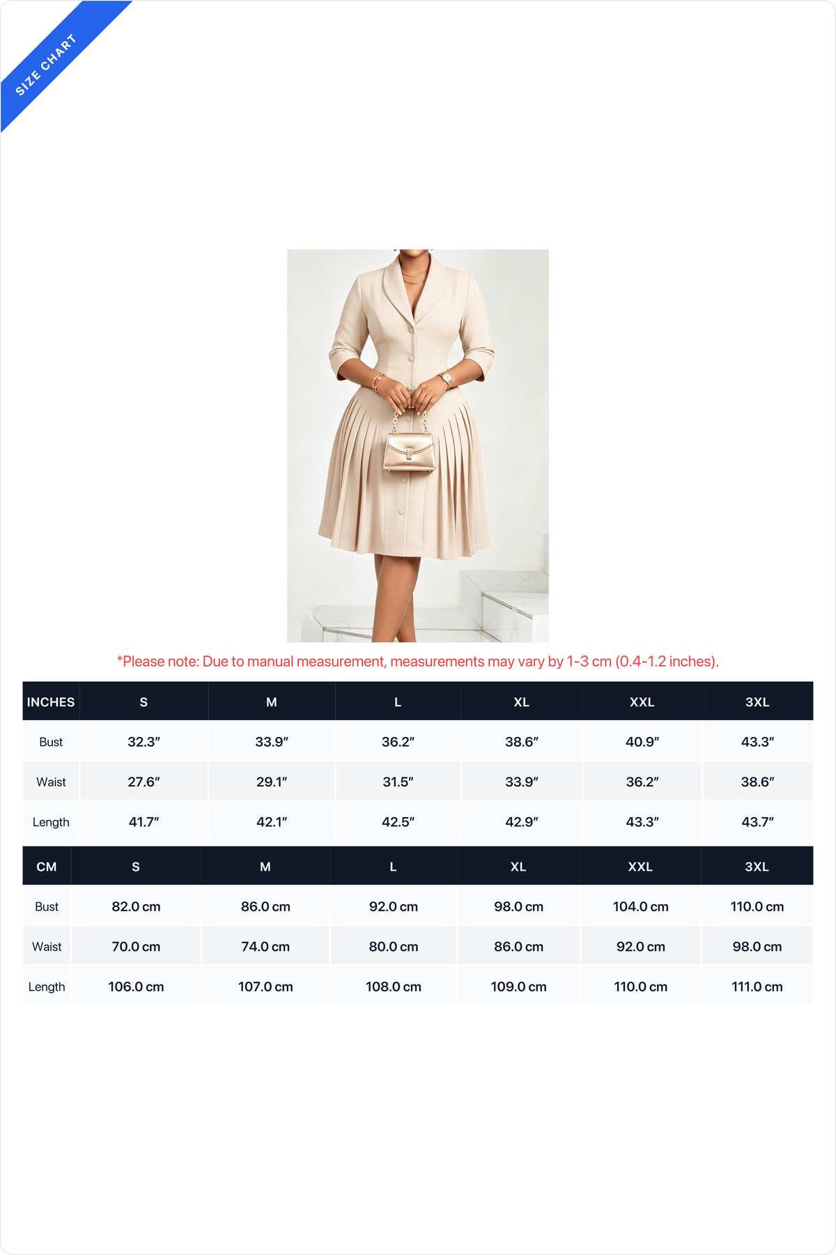 Pleated Button Front Blazer Midi Dress