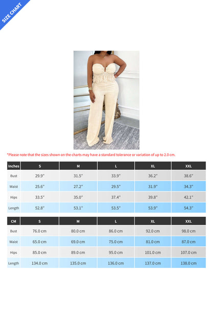 Sleeveless Tube Top Solid Color Jumpsuit
