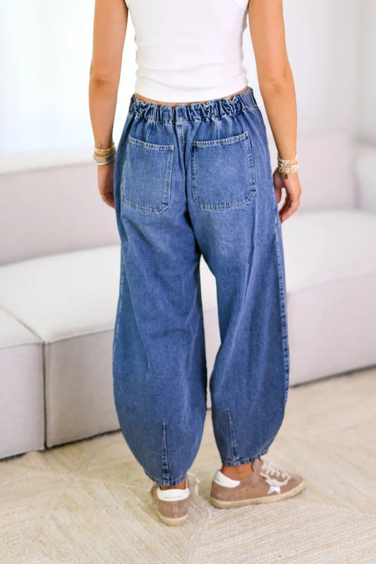 Drawstring Jeans with Pockets