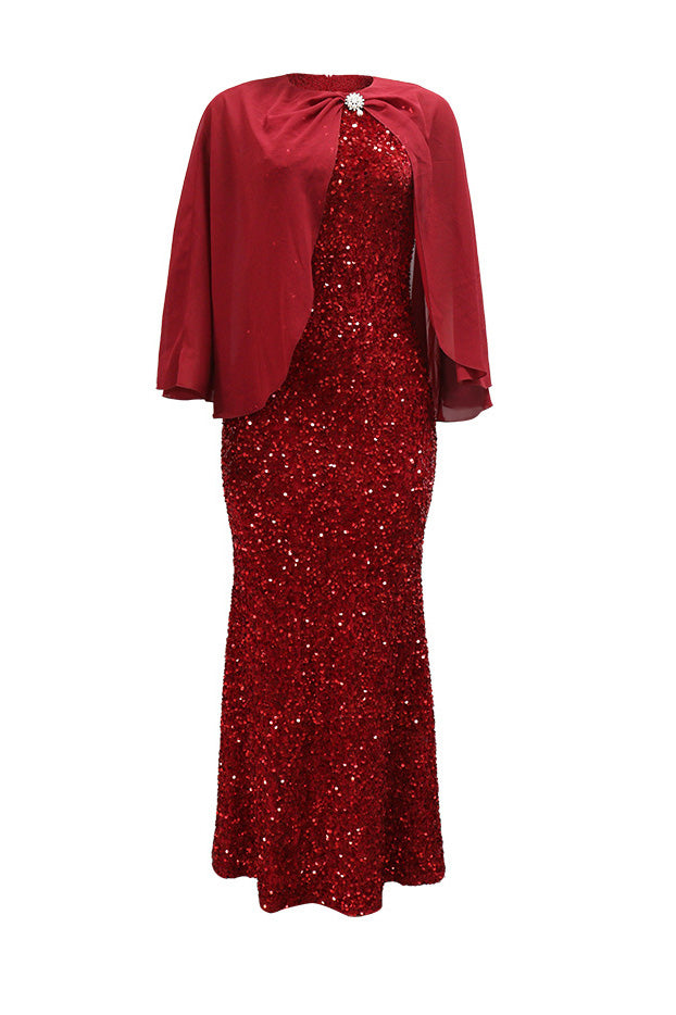 Sequin Evening Maxi Dress