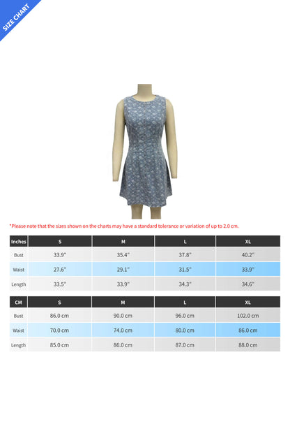 Vintage Floral Denim A-Line Mini Dress
