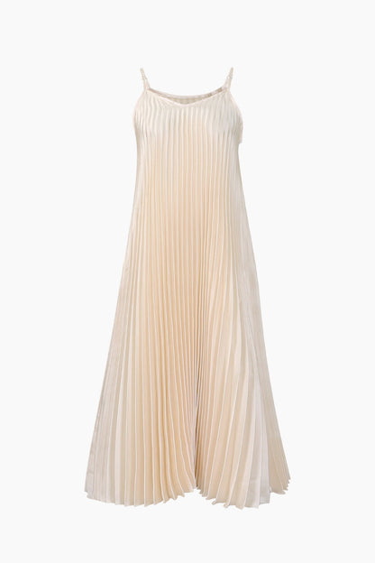 Sling Pleated Maxi Dresses