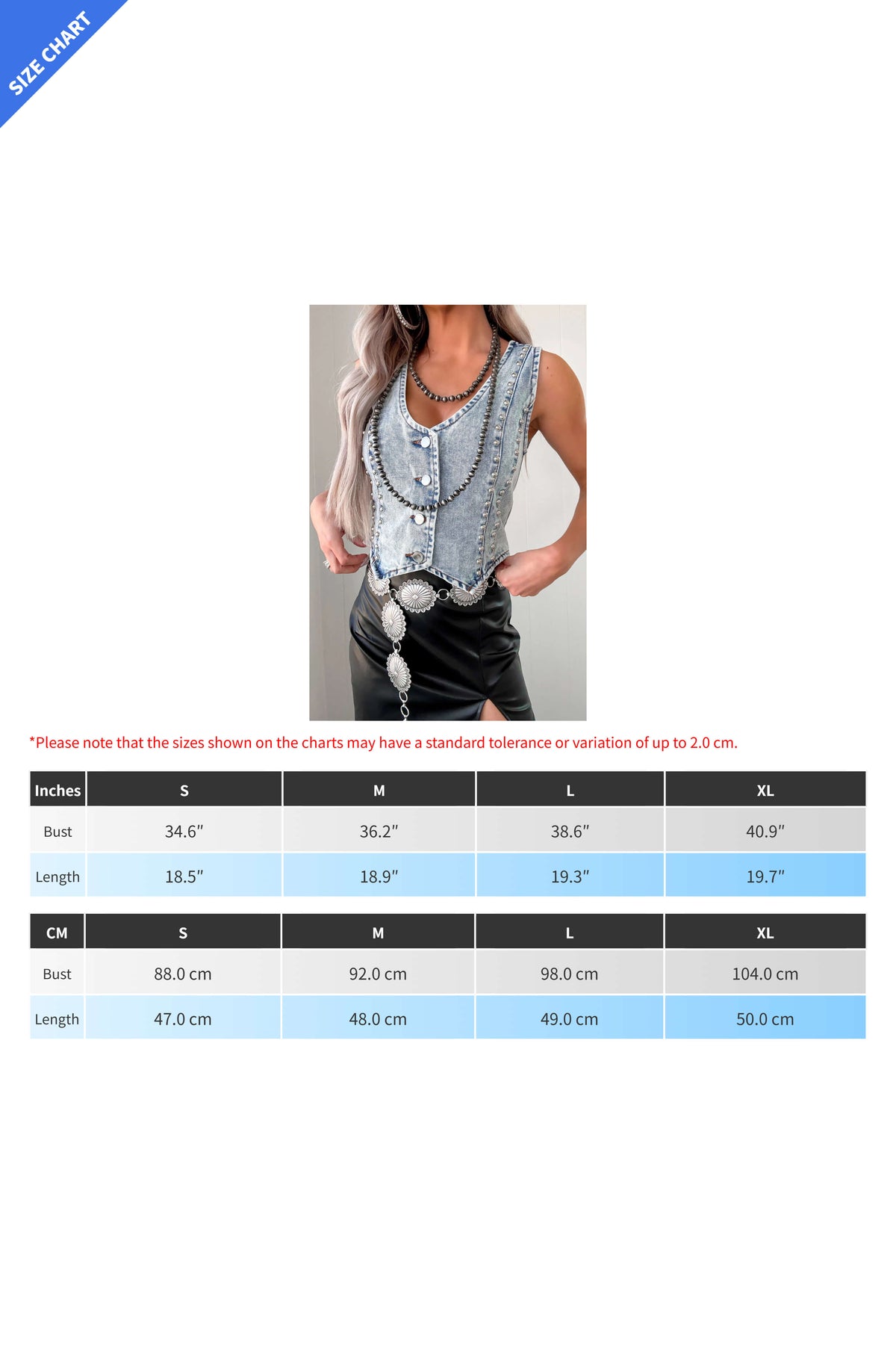 Sleeveless Studded Denim Vest