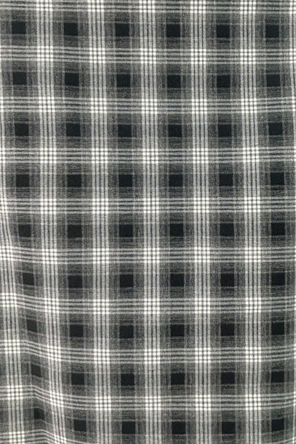 Plunge V-Neck Plaid Pointed Hem Top