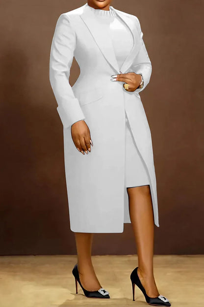 Solid Color Cardigan Long Sleeve Set