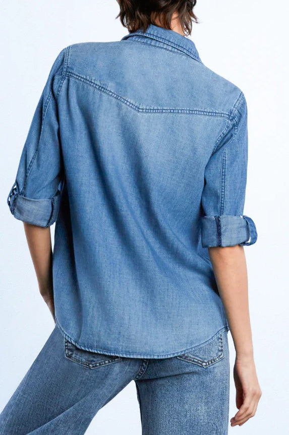 Loose Fit Casual Denim Shirt