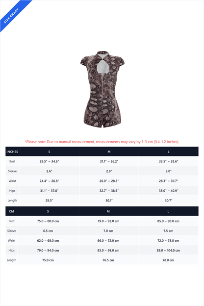 Snake Print Button-Front Bodycon Romper