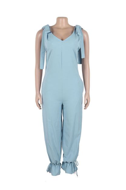 Bandage Casual Style Loose Jumpsuit