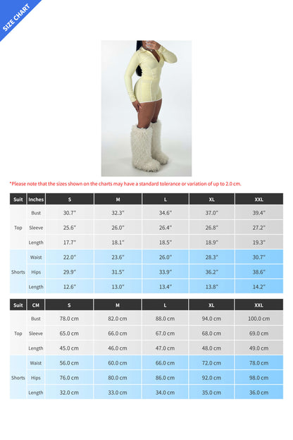 Zip-Up Thumbhole Top & Shorts Set - Sport Fit