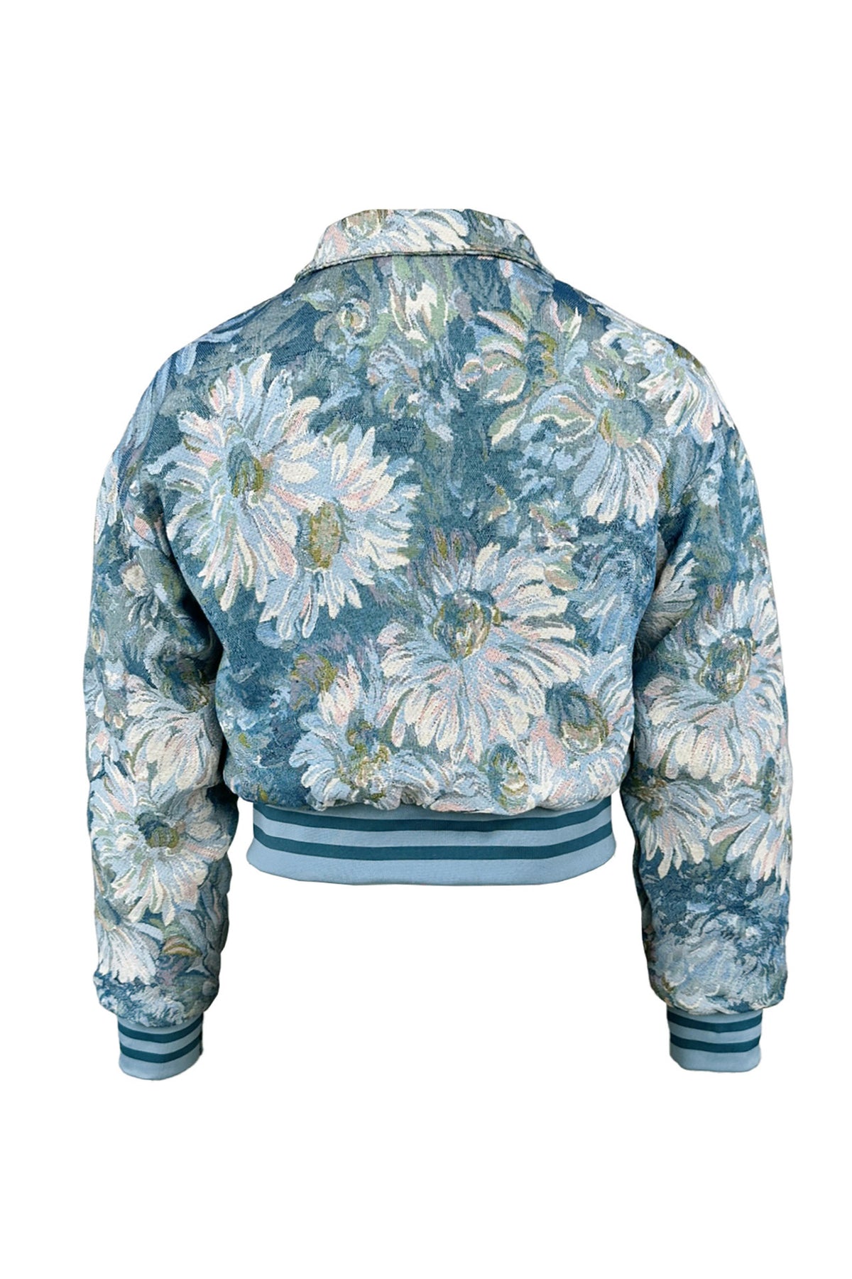 Cropped Tapestry Varsity Jacket