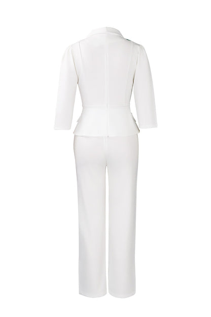 Elegant Shawl Collar Blazer Jumpsuit