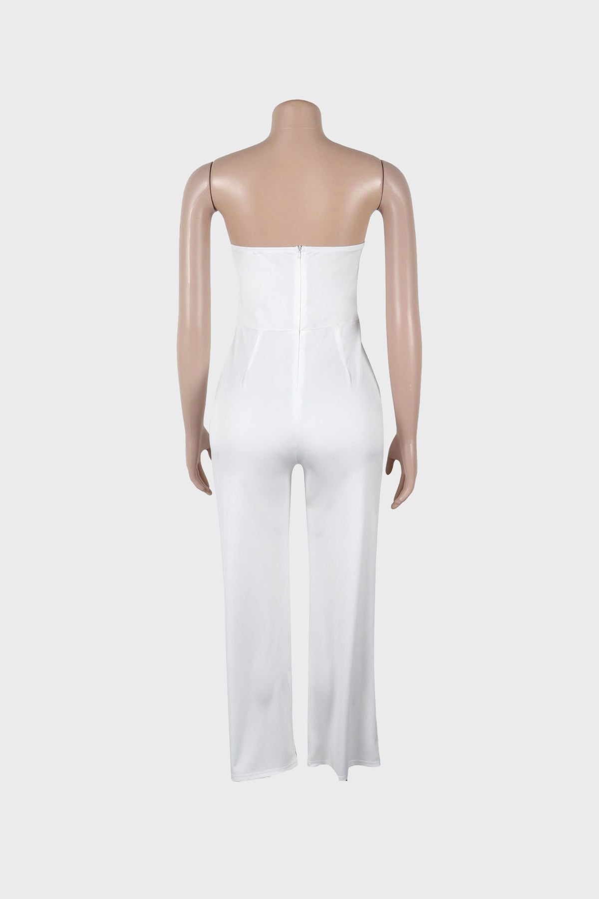 Off Shoulder Button Strapless Irregular Jumpsuits