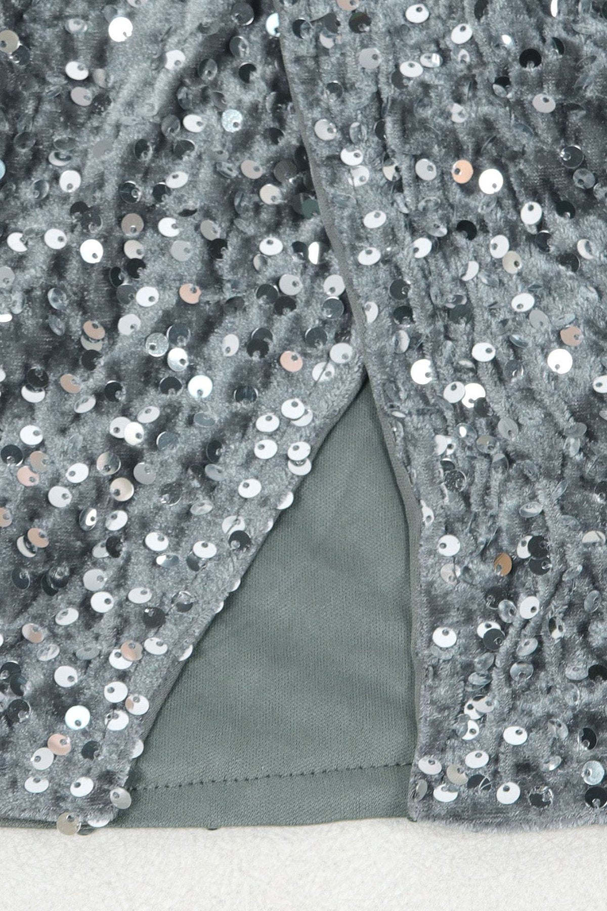 Sequin Slit Mini Bodycon Dress