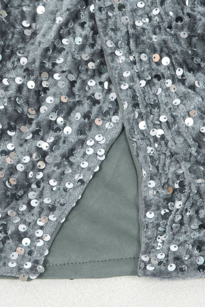 Sequin Slit Mini Bodycon Dress