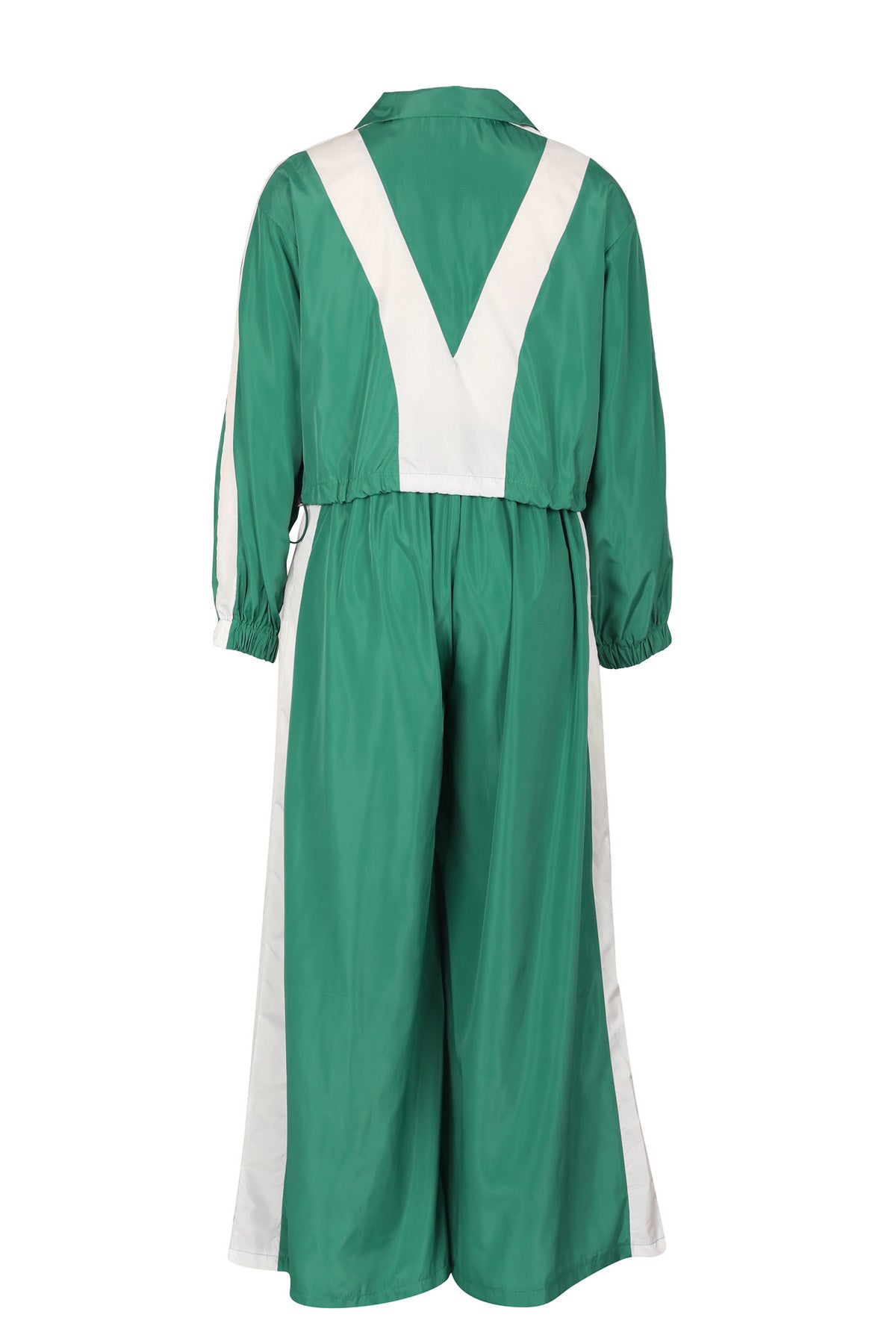 Color-Block Windbreaker & Wide-Leg Set