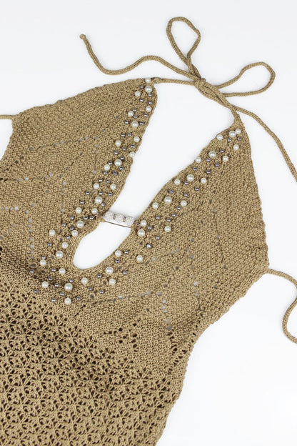 Embellished Crochet Fringe Dress