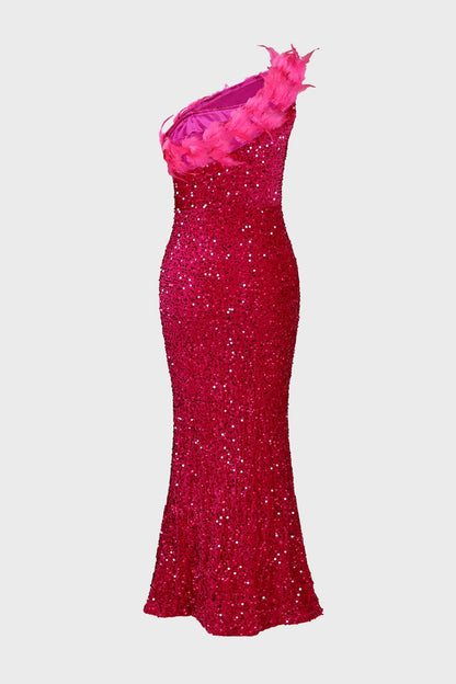 Sequin Feather Dress