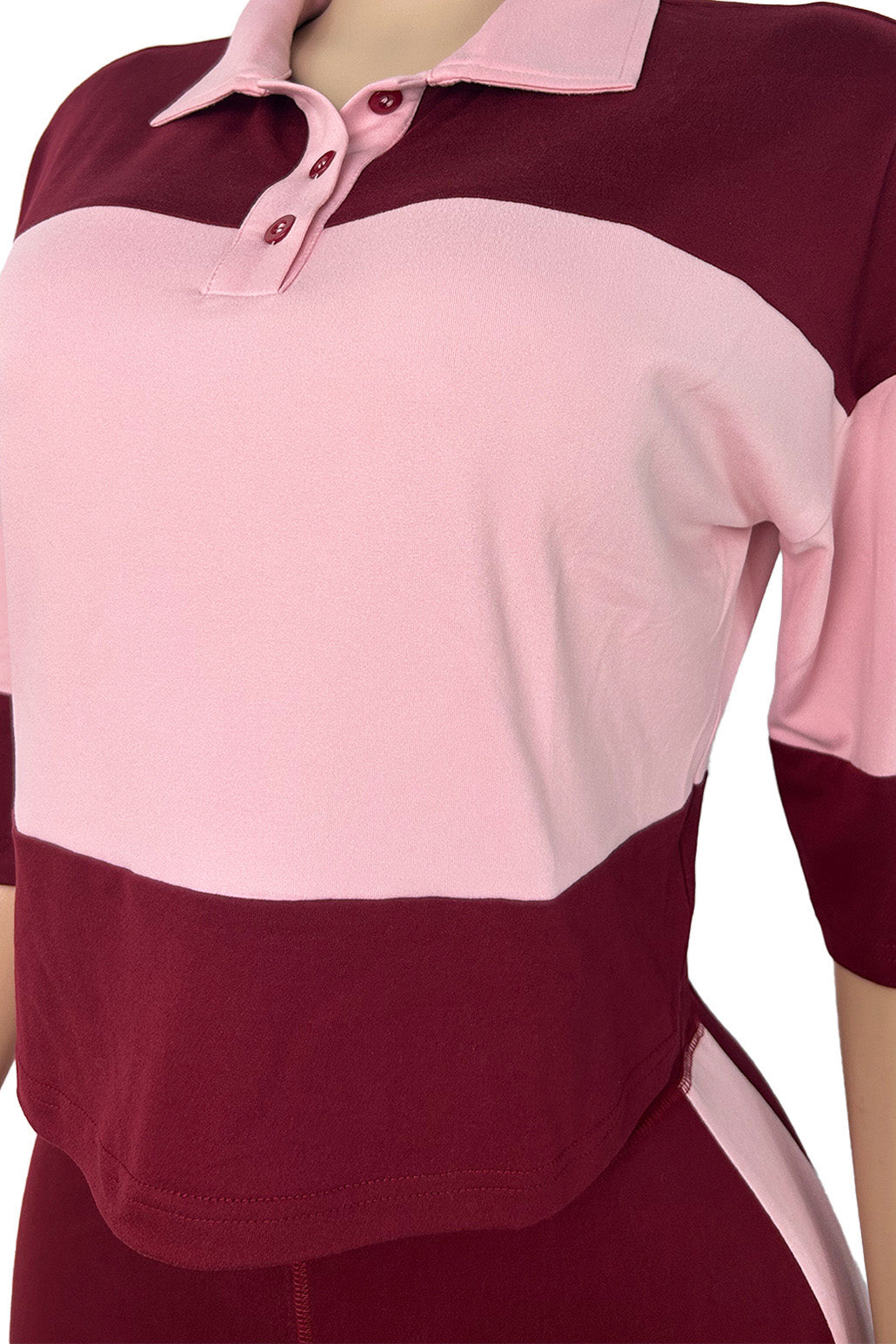 Collared Top & Flare Pants Two-Piece Set