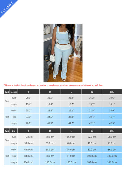 Colorblock Sleeveless Top and Pants Outfit