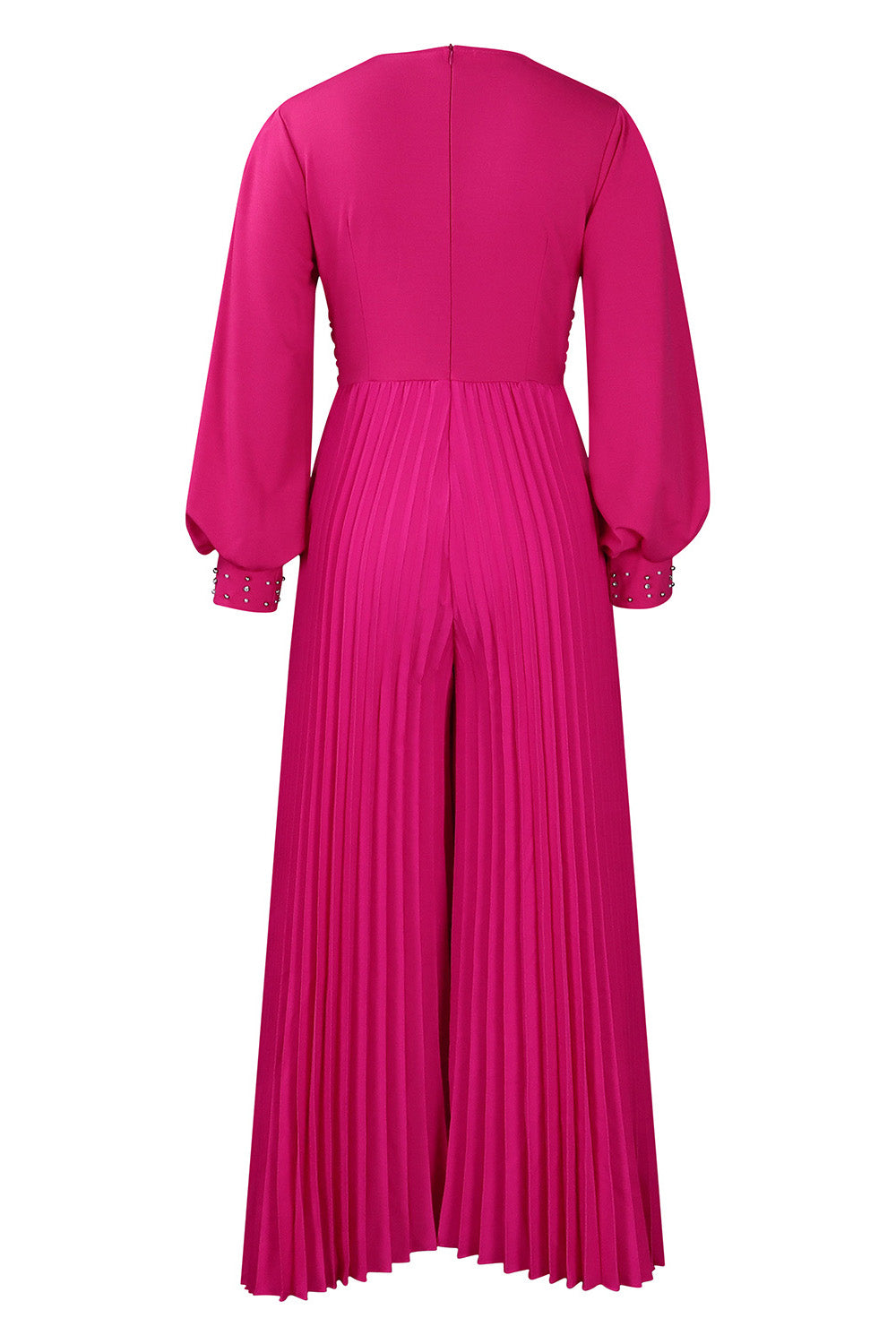 Plus Size Beaded Mesh Wide-Leg Jumpsuit