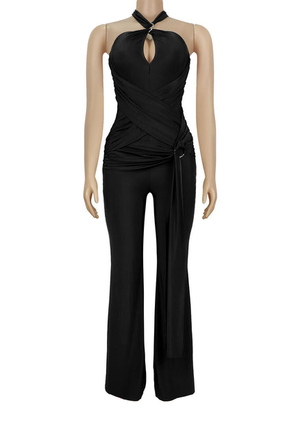 Halter Neck Wide-Leg Jumpsuit