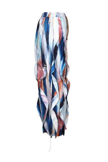 Statement Layered Ruffle Drawstring Harem Pants
