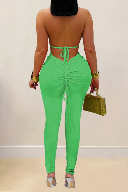 Casual Halter Backless Jumpsuit