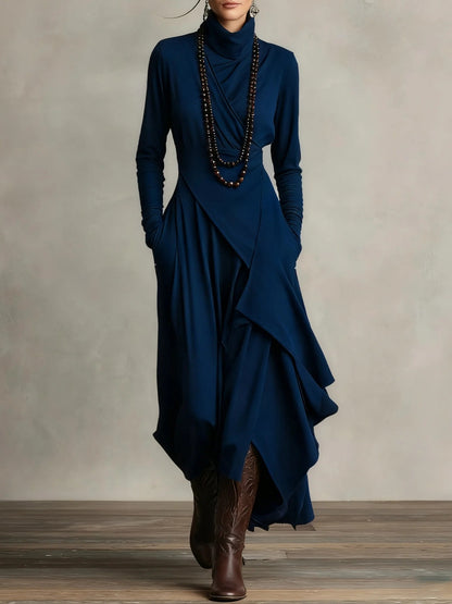 Bohemian Turtleneck Maxi Dress