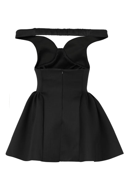 Off Shoulder V Neck Mini Dress