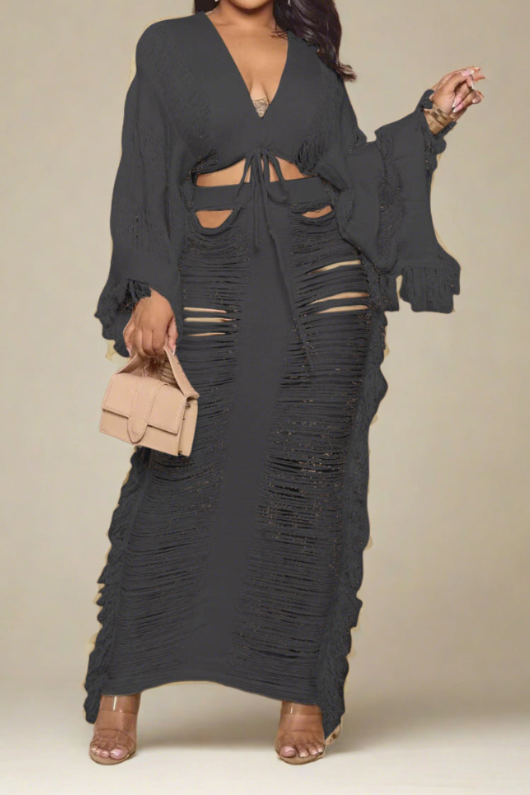Tassel Maxi Skirt Set
