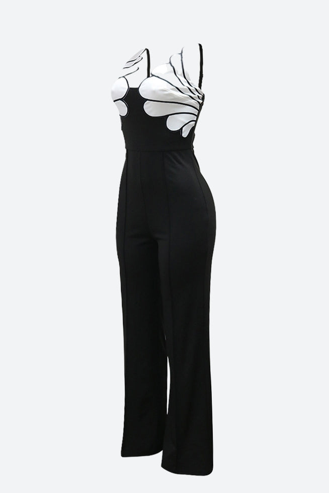 Folded Shell Sway V-Neck Wide Leg Jumpsuit